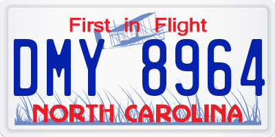 NC license plate DMY8964
