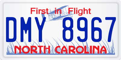 NC license plate DMY8967