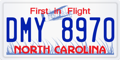 NC license plate DMY8970