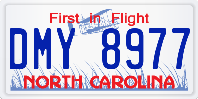 NC license plate DMY8977