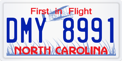 NC license plate DMY8991
