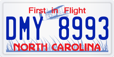 NC license plate DMY8993