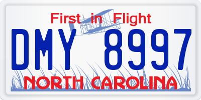NC license plate DMY8997