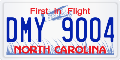 NC license plate DMY9004