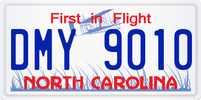 NC license plate DMY9010