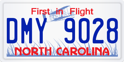 NC license plate DMY9028