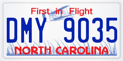 NC license plate DMY9035