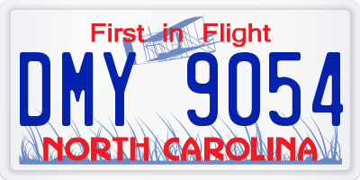 NC license plate DMY9054