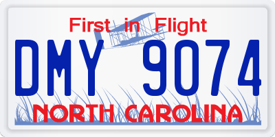 NC license plate DMY9074