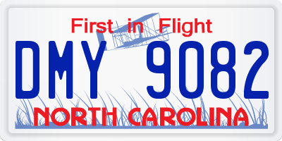 NC license plate DMY9082