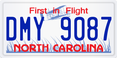 NC license plate DMY9087