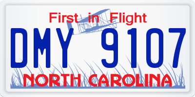 NC license plate DMY9107