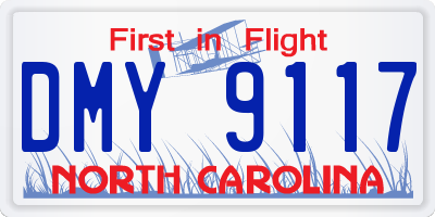 NC license plate DMY9117