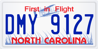 NC license plate DMY9127
