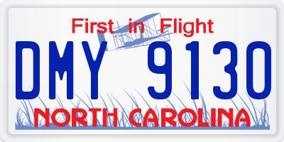 NC license plate DMY9130