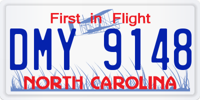 NC license plate DMY9148