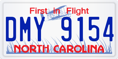 NC license plate DMY9154