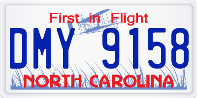 NC license plate DMY9158