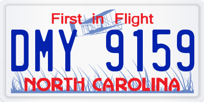 NC license plate DMY9159
