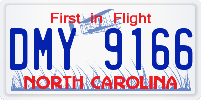 NC license plate DMY9166