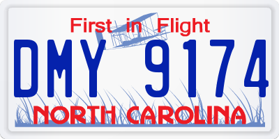 NC license plate DMY9174