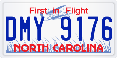 NC license plate DMY9176