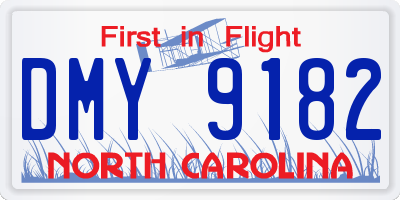 NC license plate DMY9182