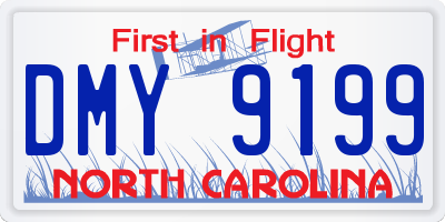 NC license plate DMY9199