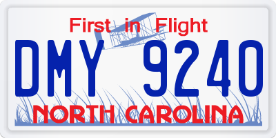 NC license plate DMY9240