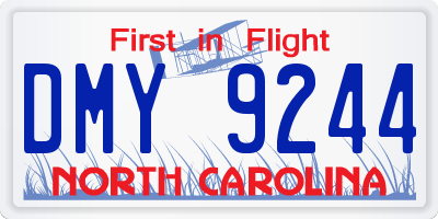 NC license plate DMY9244