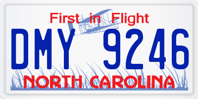 NC license plate DMY9246