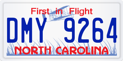 NC license plate DMY9264