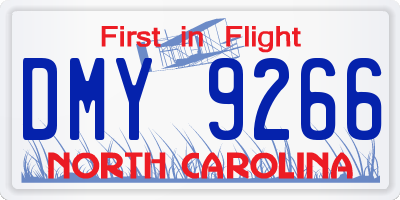 NC license plate DMY9266