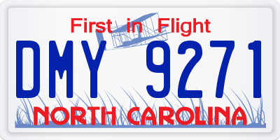NC license plate DMY9271