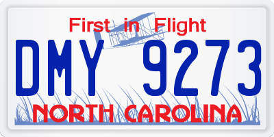 NC license plate DMY9273