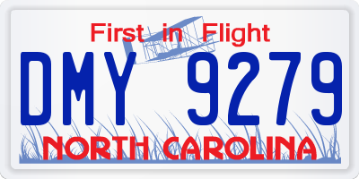 NC license plate DMY9279