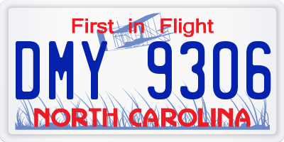 NC license plate DMY9306