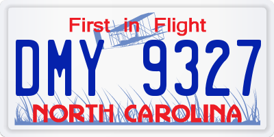 NC license plate DMY9327