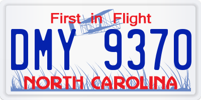 NC license plate DMY9370