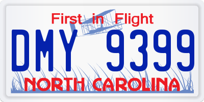 NC license plate DMY9399