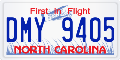 NC license plate DMY9405
