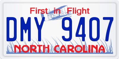 NC license plate DMY9407