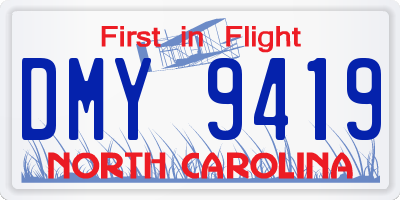 NC license plate DMY9419