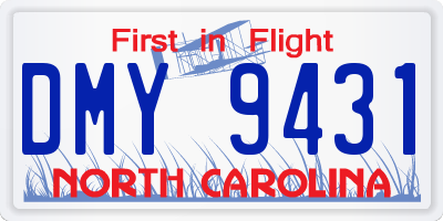 NC license plate DMY9431