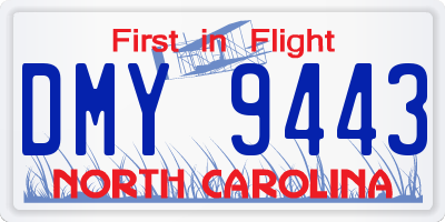 NC license plate DMY9443