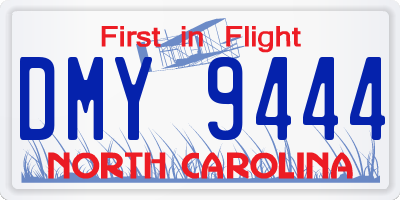 NC license plate DMY9444