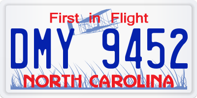 NC license plate DMY9452