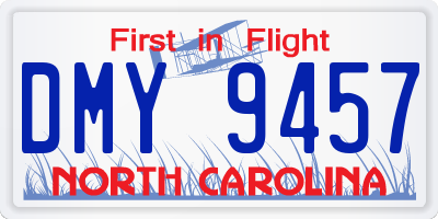 NC license plate DMY9457