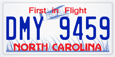 NC license plate DMY9459