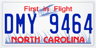 NC license plate DMY9464